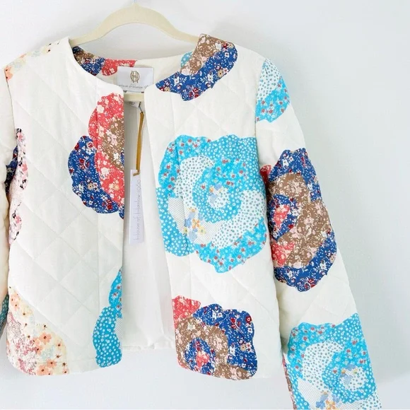 NWT! Chic Lightweight Cropped Quilted Linen Blended Jacket - Picture 3 of 11